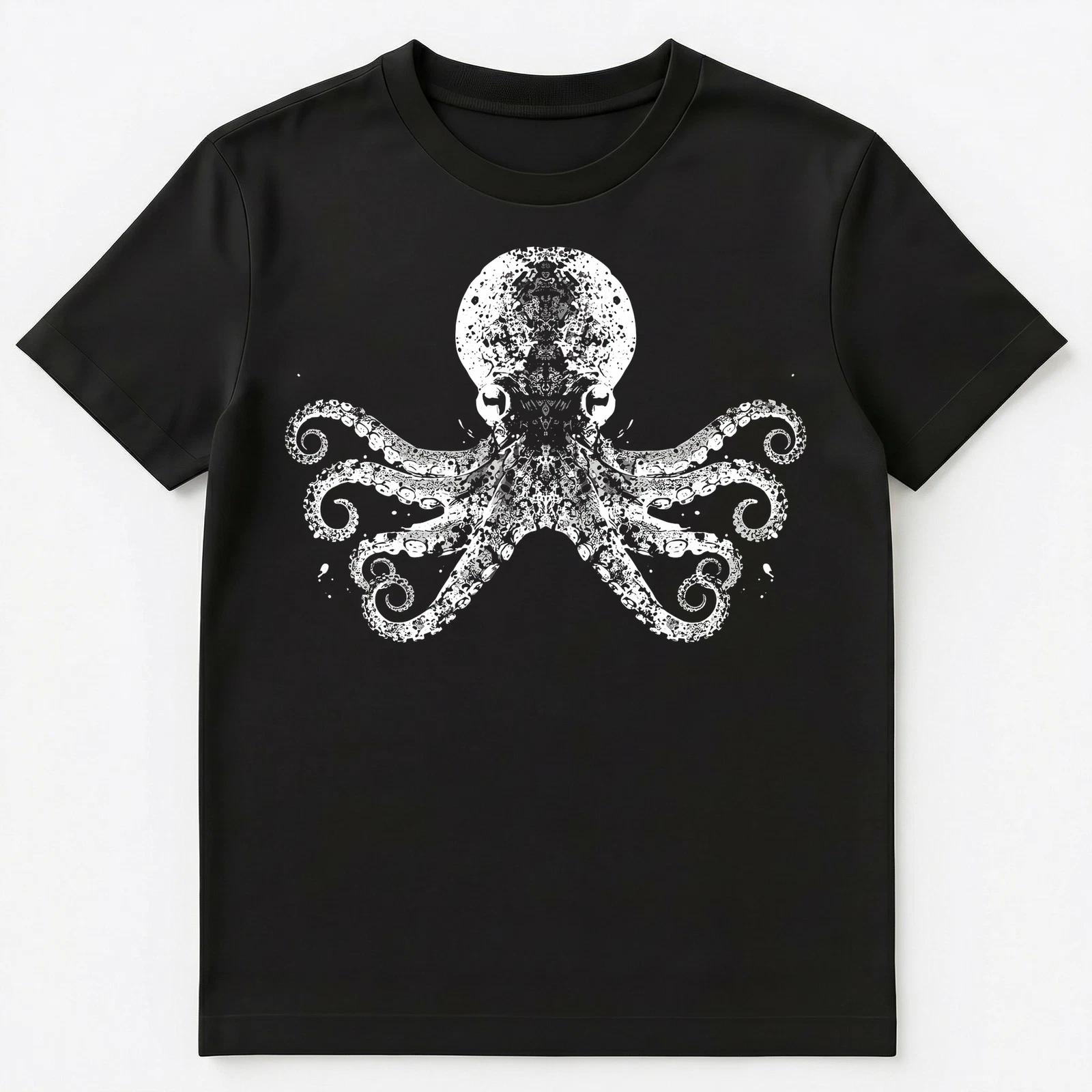 Cephalopod Enthusiast Abstract Ink Splatter Art Marine Life Unisex T-Shirt M