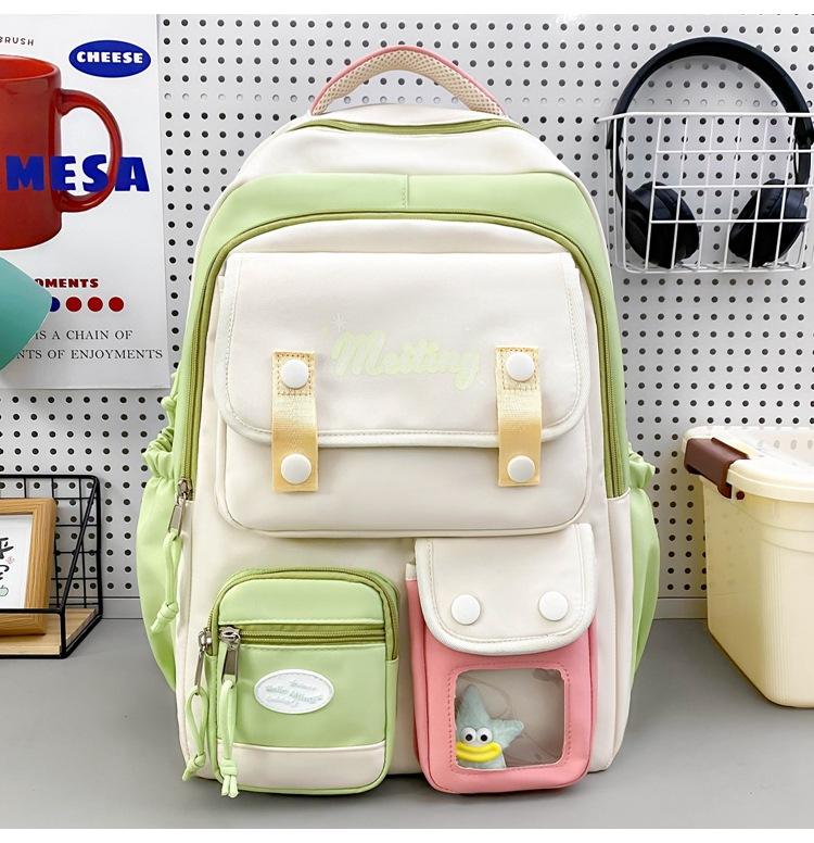 

Children s schoolbags, primary school students, girls, junior high school students 6-12 years old, high-value multi-layer backpacks зелений