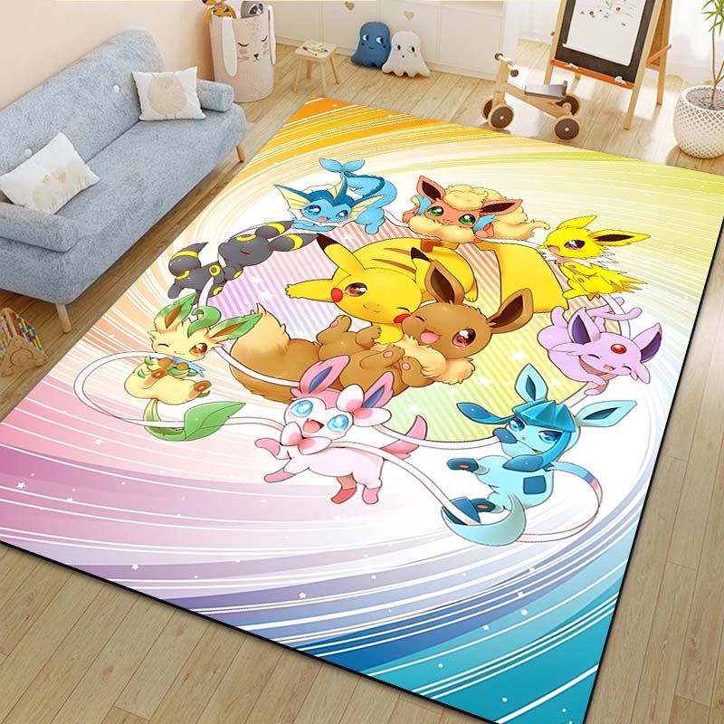 1PC P-Pokemon Eeveelution Pattern cartoon Carpets for Living Room Bedroom Bedside Floor Mat Area Rug Home Decor Luxury Gifts