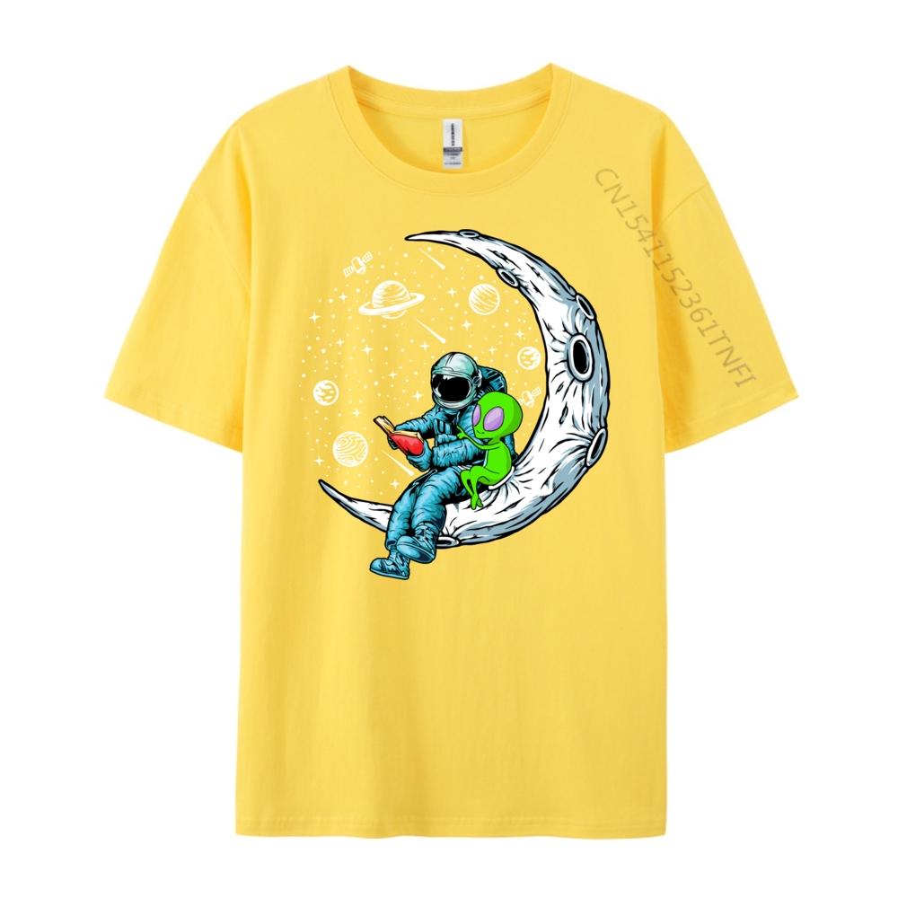 Funny Alien Astronaut Reads Book Outer Space Book Readers Cute Oversized T Shirt Unisex Short Sleeve Tee Cinco de Mayo