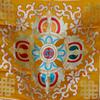 Tibetan Embroidered Vajra Cross Tablecloth and Altar Hanging Decor