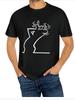 Reindeer Print, Round Neck, Short Sleeve, Men's Casual Cotton T-shirt,