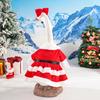 Christmas Velvet Dress Outfit For 23In Porch Goose Statue Decoration With Bow Garden Lawn Decor