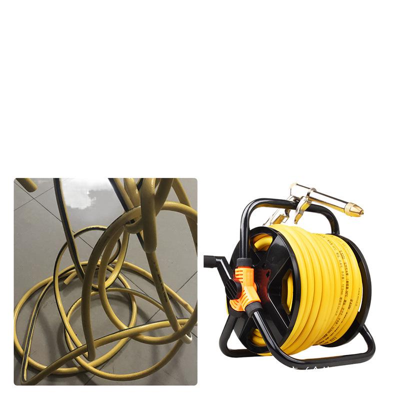 Car Wash Hose Reel & Storage Rack with 25-30 Meter Water Gun for 4 & 6-point Pipes