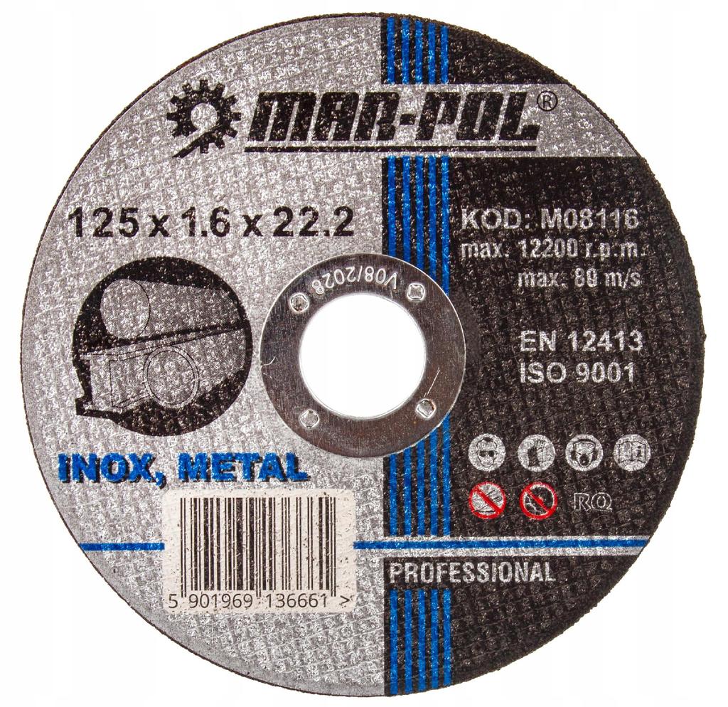 Tarcza 125X1,6Mm Do Cięcia Metalu Stali Żeliwa 1Szt. Mar-Pol M08116