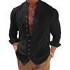 New Buckle-down Men's Retro Linen Casual Loose Long-sleeved Shirt