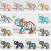Crystal Elephant Resin Figurine With Semiprecious Stones For Office And Party Decoration