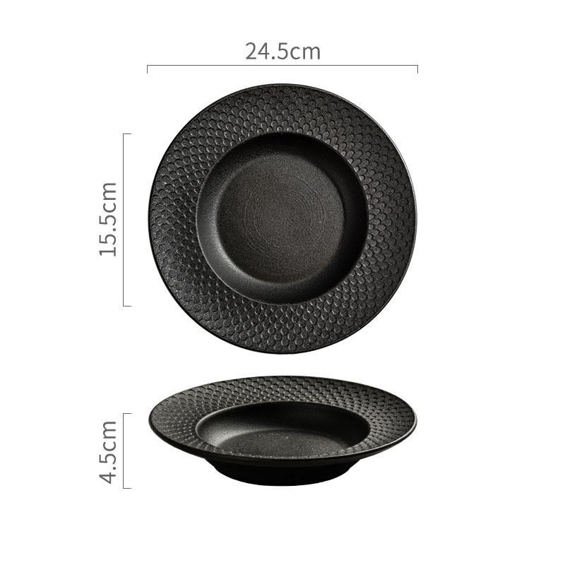 

Креативная текстура Керамическая глубокая тарелка Ресторанная толстая суповая тарелка Салатная тарелка Тарелки для пасты Молекулярная пищевая специальная посуда