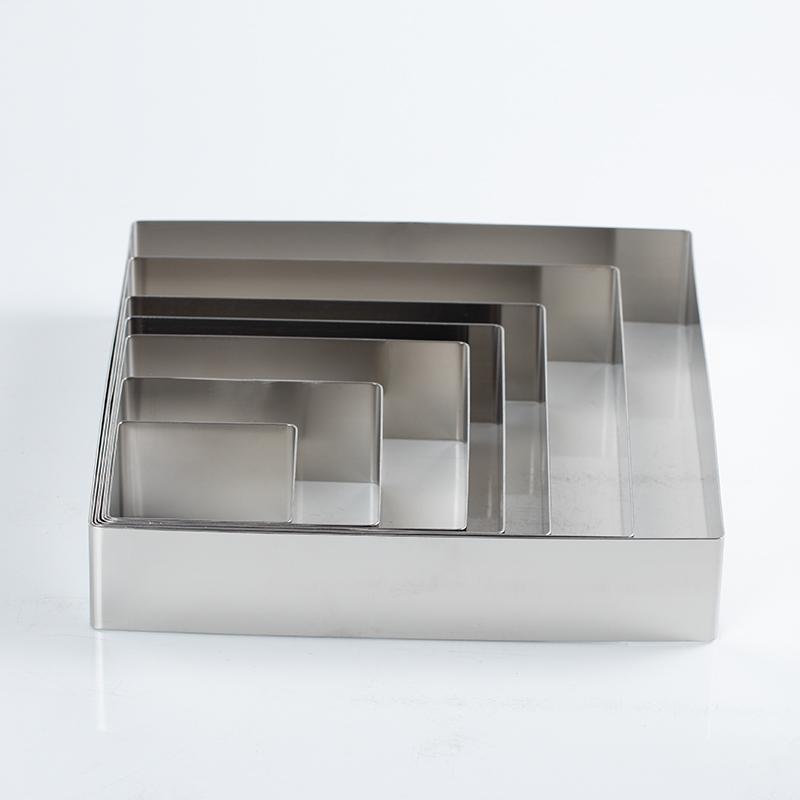 Round Square Heart-Shaped Mousse & Tower Ring, 4-10 Inch, Stainless Steel Baking Mold.