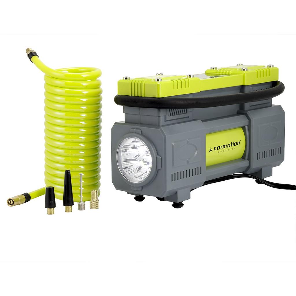 Double-piston Air Compressor 12V, 10 BAR, Automatic, 4 Adapters