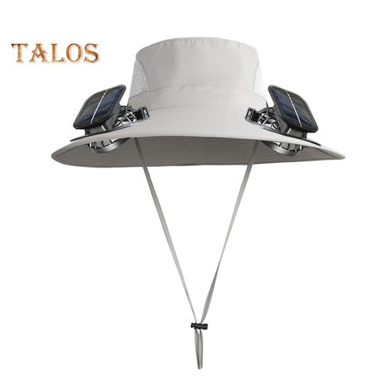 Pánský rybářský klobouk se solárním ventilátorem široký okraj sluneční klobouk větruodolný design rybaření kempování turistika solární ventilátor klobouk se 2 ventilátory