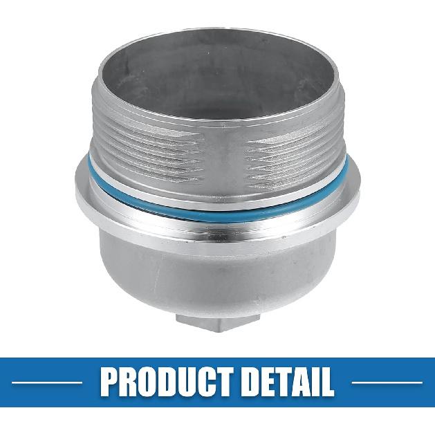 Engine Oil Filter Housing Cover Cap 12583470 for Chevrolet Camaro 3.6L 2010-2015 Metal Silver Tone