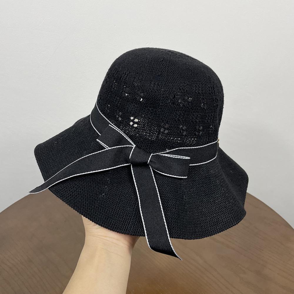 UV Protection Panama Hat Bowknot Fishermen Cap New Visor Hat  Summer