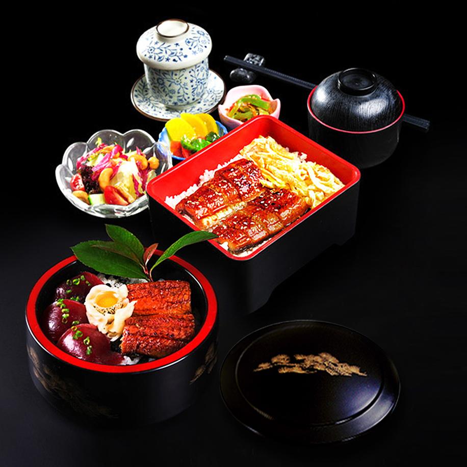 Japanese Style Bento Boxes Resin Japanese Eel Box Healthy Meal Prep Food Container Rice Sushi Catering Snack  Lunch Box With Lid