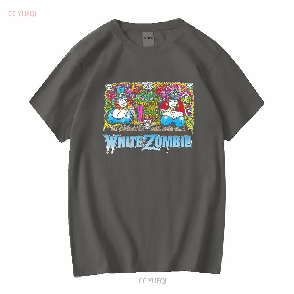 Vintage White Zombie La Sexorcisto Vol Black S XL T Shirt QE vintage Washed Unisex Stylish Breathable Stretched homme
