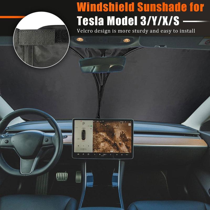 For Tesla Model 3 highland Windshield Sun Shade Model Y/3/S/X Folding Front Window Sunshade Cover Block Heat & UV,Car Sun Shade