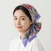 Flower Printed Silk Scarf Square Scarf Hair Band All-match Floral Kerchief  Spring Summer