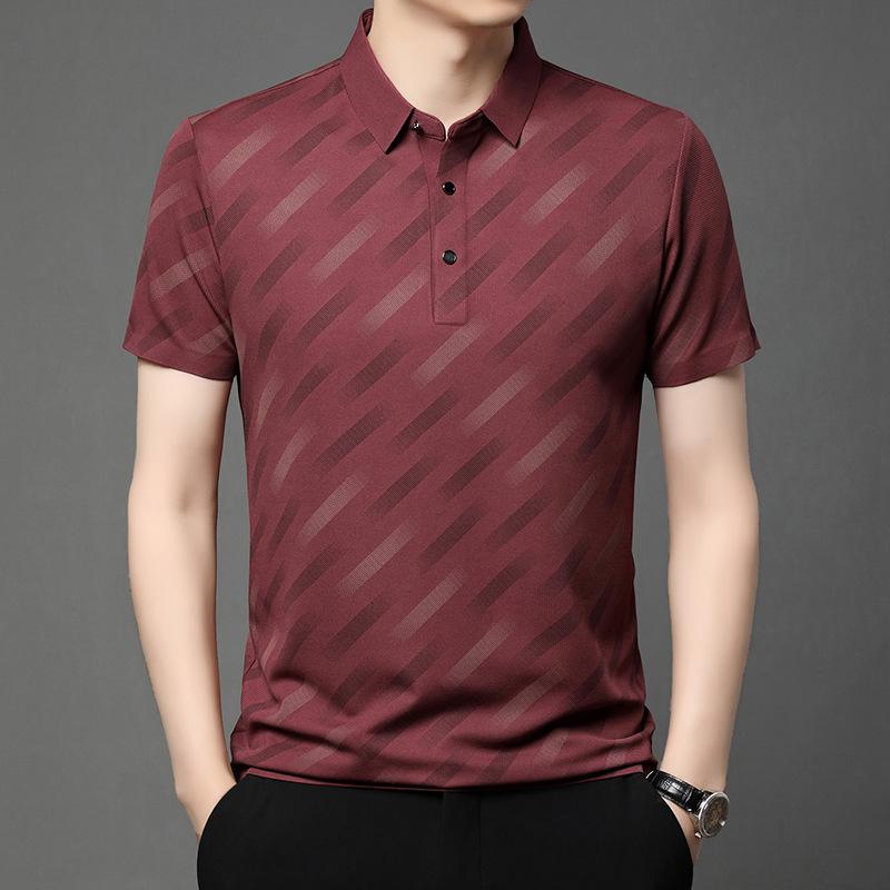 Men's Business Casual Short Sleeved Printed Polo Shirt Fashionable Breathable Comfortable and Versatile Top
