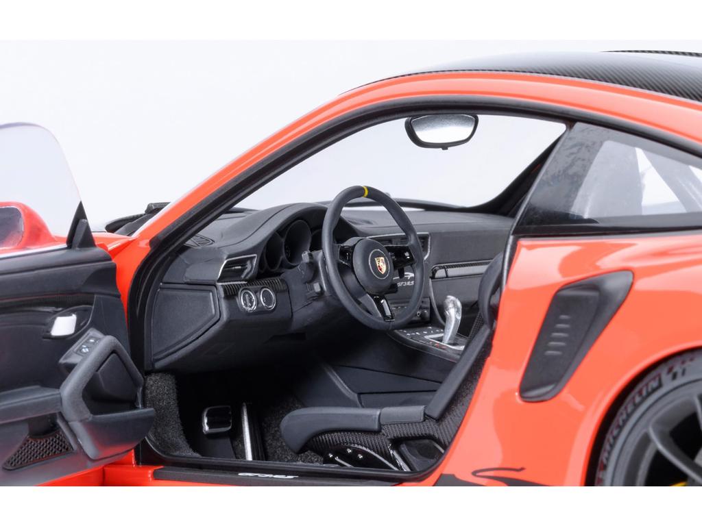 AUTOart Porsche 911 GT3 RS Weissach Package Orange Carbon Black Scale Model 78177 991.2 1/18
