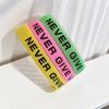 Five-Color Silicone Inspirational Bracelets - 'Never Give Up' - Available In Yellow, Pink, Blue, and Green.