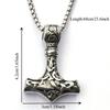 Norse Vikings Thor's Hammer Mjolnir Scandinavian Rune Amulet Necklace Stainless Steel Chain Vegvisir Anchor Pendant Male Jewelry