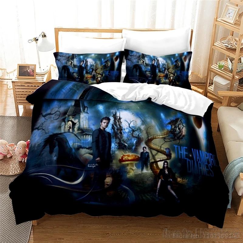 The Vampire Diaries Serie TV Figlio d'Amore Set Copripiumino HD Copripiumino Biancheria da Letto per Bambini Set Biancheria da Letto Decorazione Camera da Letto
