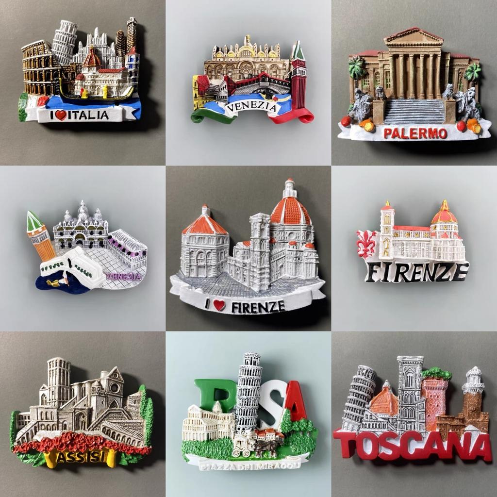 Italy 3D Fridge Magnets, Travel Souvenir Fridge Magnets, Handmade Fridge Magnets, Decorative Fridge Magnets