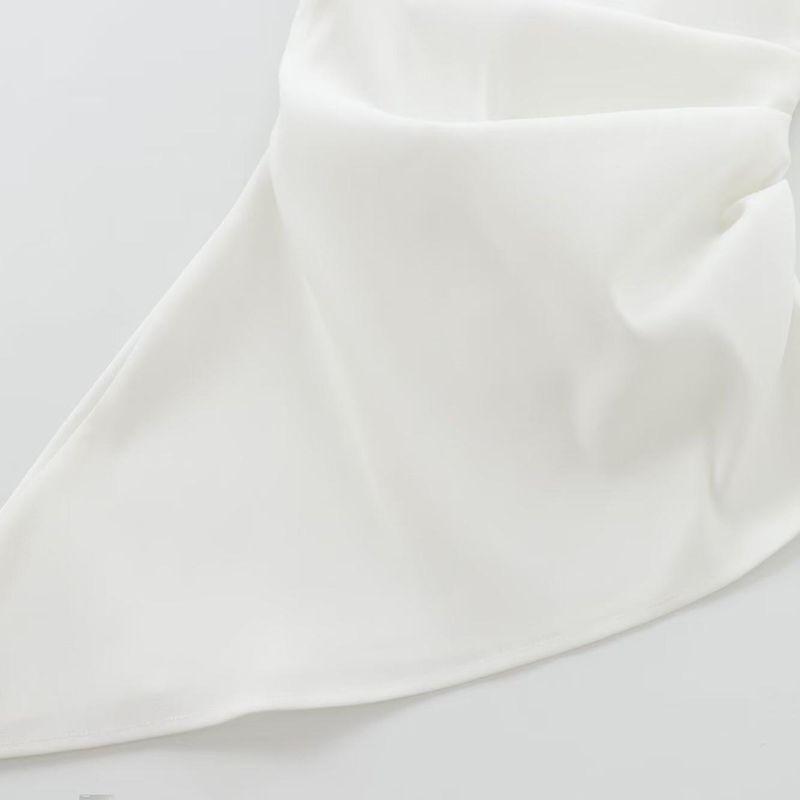 Kaslead New Arrival Women's Clothing Fashion Style Fashion Minimalist Silm Ruched Asymmetric Tops 0085837