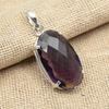 Pingente feminino de prata esterlina 925 com pedra preciosa ametista facetada para presentes