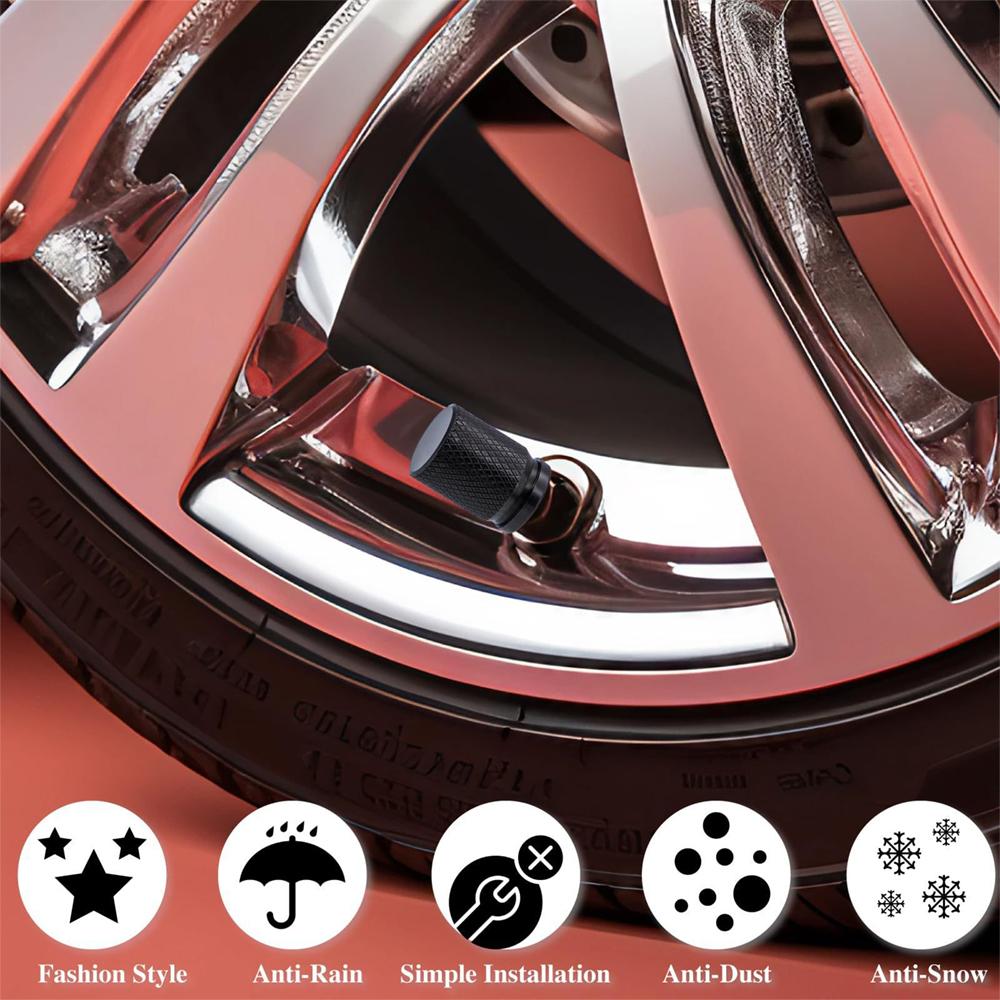 4PCS Tire Valve Caps with O Rubber Ring, Universal Dustproof Tire Valve Stem Covers for Cars, SUV, Trucks, Bikes, Motorcycles