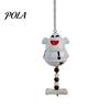 Retro Wooden Bead Decor Halloween Ghost Bell Hanging Decor, Cute Resin Door Ornament with Star Base, Funny Decorations Spooky Festive Hanger for Home