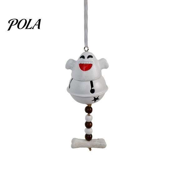 Retro Wooden Bead Decor Halloween Ghost Bell Hanging Decor, Cute Resin Door Ornament with Star Base, Funny Decorations Spooky Festive Hanger for Home