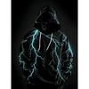 Men 3D Lightning Print Hoodie Casual Sports Knit Sweatshirt With Drawstring Pockets for Spring Autumn Winter