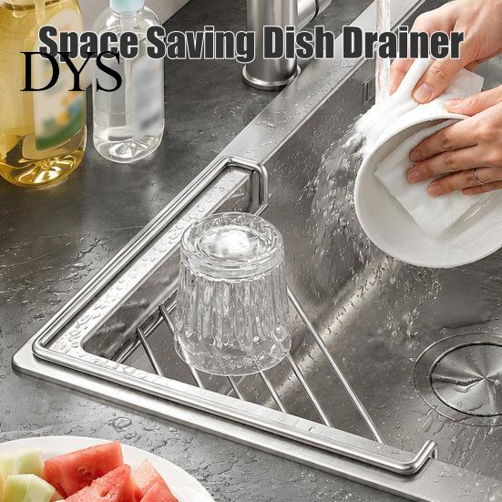 Kitchen Sink Corner Shelf Stainless Steel Triangular Shelf, Rustproof Compact Wire Storage Rack, Space Saving Utensil Drying Rack for
