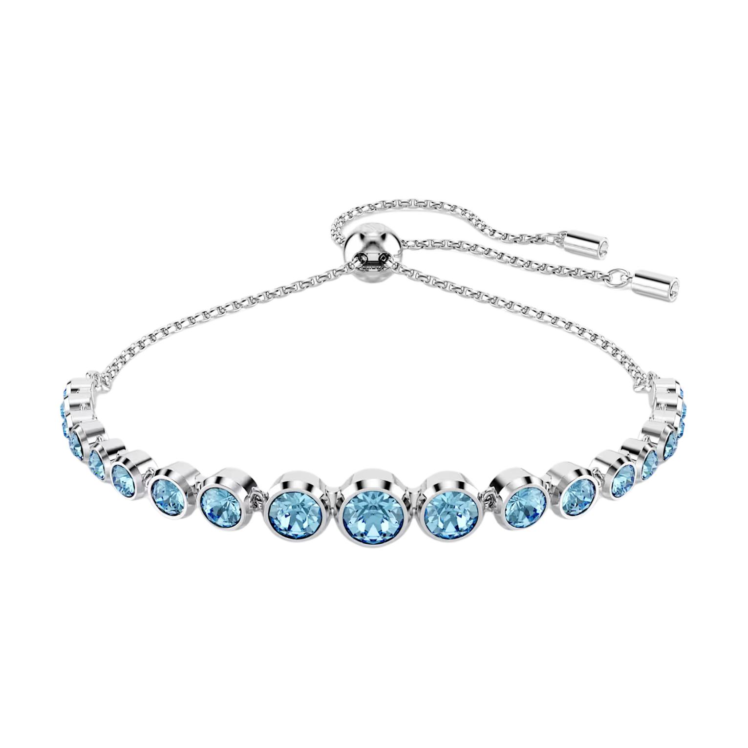 Swarovski Imber Inlaid Design Crystal Rhodium Plated Bracelet Unisex bracelet Blue 5719282 Box (Random Color)