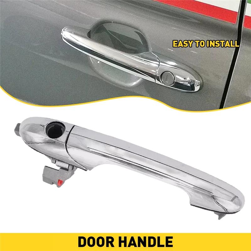 A03Z-Chrome Driver's Left Front Door Outer Handle For Fiat 500 735485875, 735451697,68069943AB Exterior Door Handle