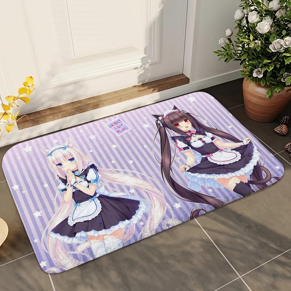 1pc Nekopara Bathroom Absorbent Mats Anti-Slip Mats Home Decor Supplies Carpets Home Kitchen Floor Mats