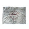 Square Checkered Tablecloth Elegant Table Mat Home Decoration Heart Embroidered Placemats  Kitchen