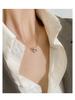 999 Sterling Silver Double Ring Interlocking Necklace - Cold Style Minimalist Double Circle Clavicle Chain for Women
