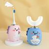 Cartoon Dinosaur U Shape Kids Electric Toothbrush For Ages 3 To 12 With Toothpaste Rechargeable Waterproof Sonic Power Battery