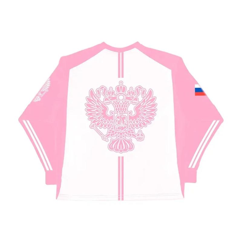 European and American Y2K street printed loose round neck top