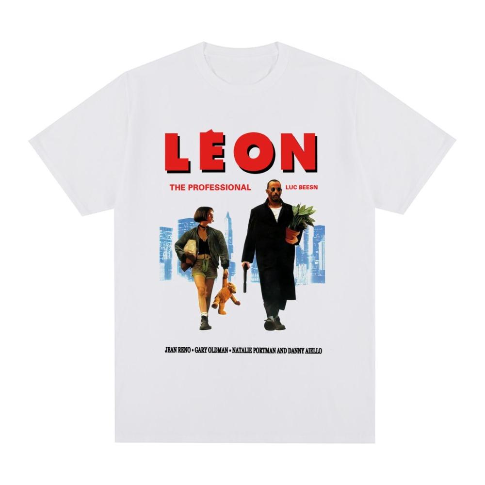 

Leon Movie The Professional Vintage Tshirt Classic Film Cotton Unisex T Shirt New Tee Tshirt Womens Shirts for Women 4XL