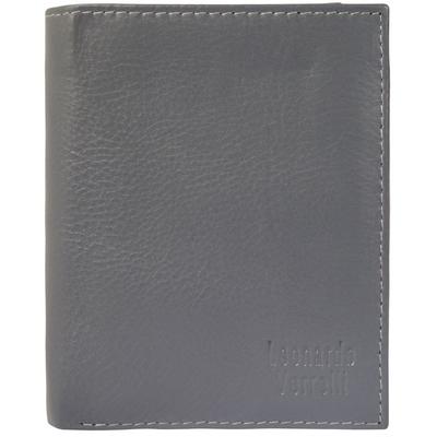 Chic Grey Leather Leonardo Verrelli Wallet for Men