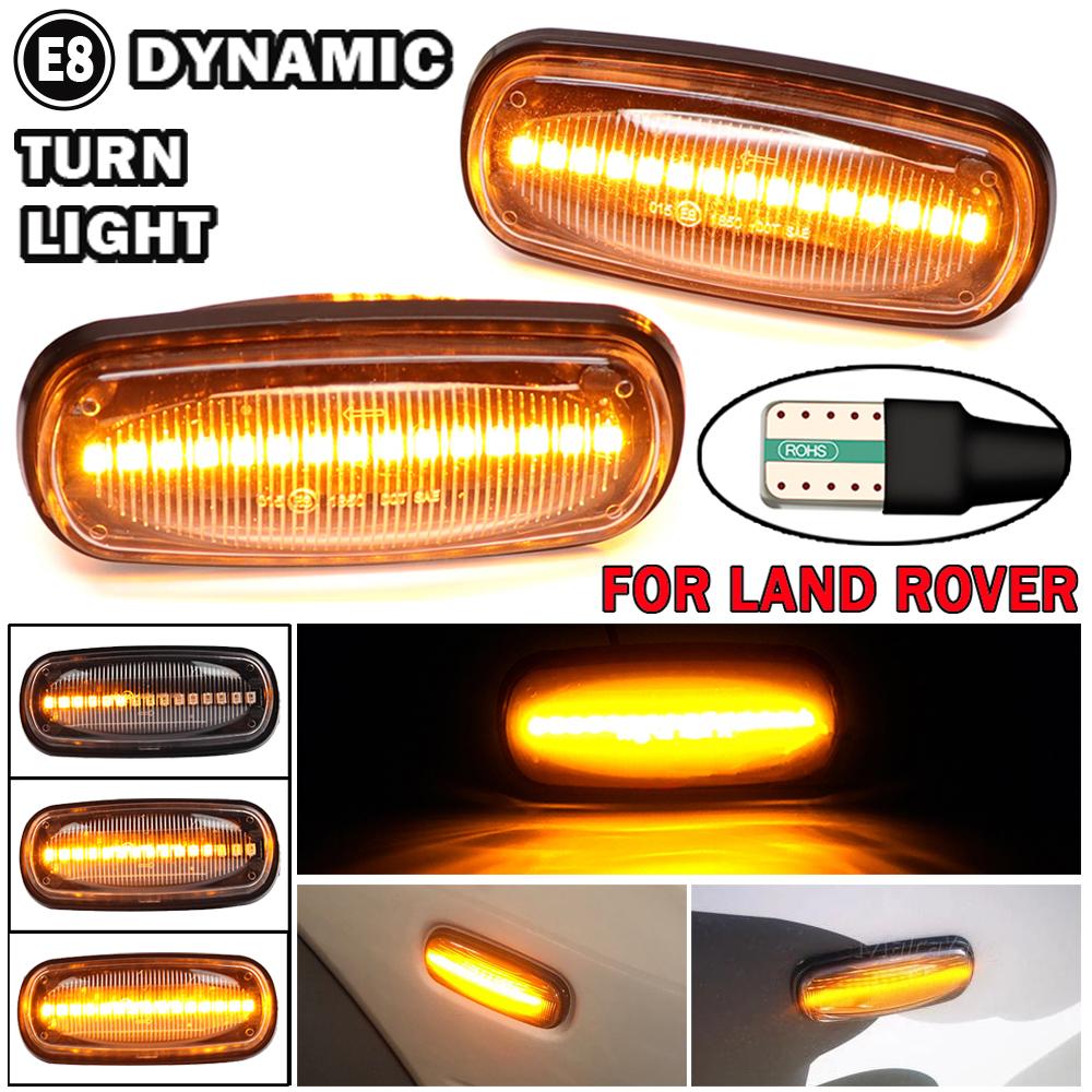 2Pcs LED Side Marker Lamp Turn Signal Indicator Light For Land Rover Defender TD5 98-15 Freelander 1 02-05 Discovery 2