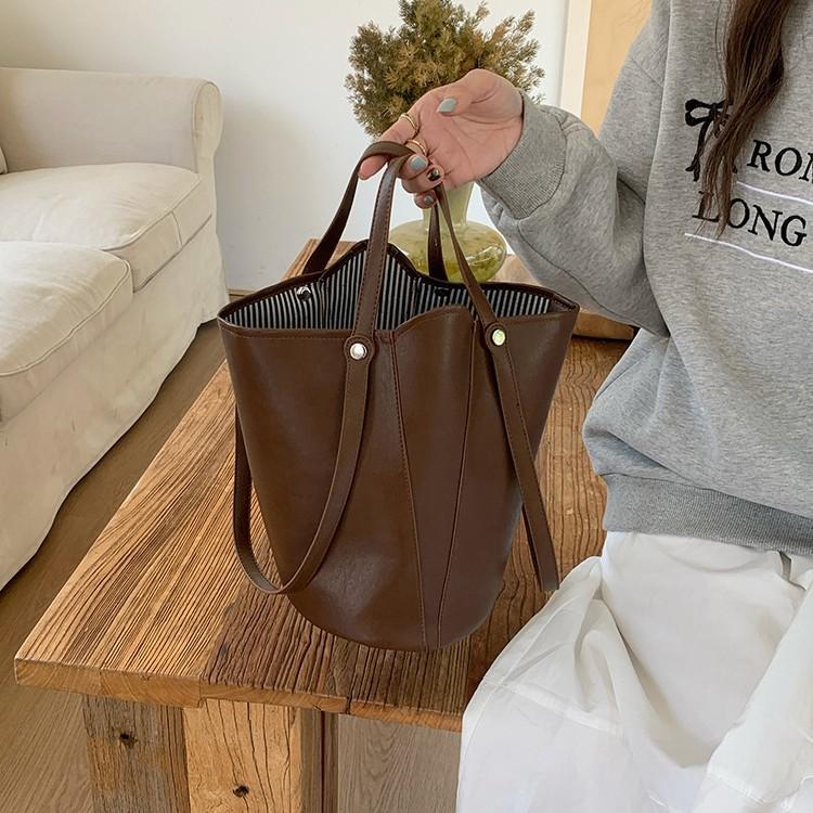 Retro Bucket Bag, Women's High-end Underarm Bag, Tote Bag, Versatile, Large-capacity Single-shoulder Commuting Bag