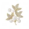 Imitation Pearl Brooch Pin for Women Elegant Leaf Design Suit Lapel Pin Multipurpose Decorative Clothing Accessory