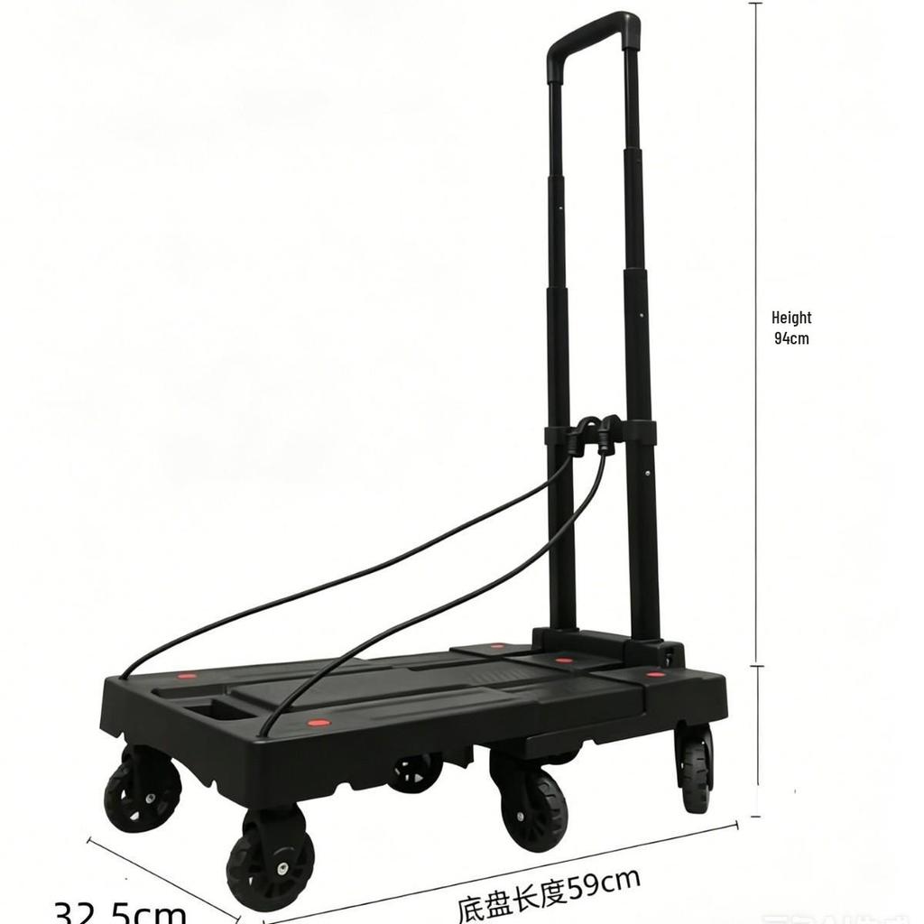 Portable Folding Trolley Cart for Package Pickup and Shopping, In Stock