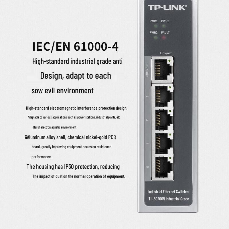 Tp-Link Industrial 5-Port Gigabit Ethernet Switch CN Plug (adapter Included)