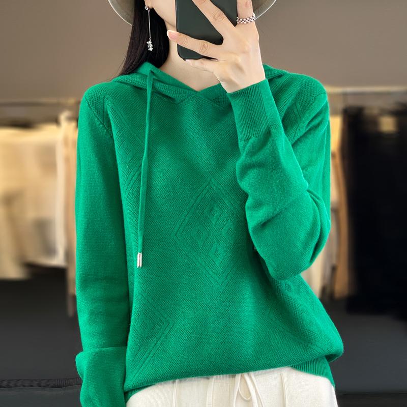 Women Knitted Hoodie Sweater MODERN NEW SAGA Winter Knitted Pullover Sweatshirt Autumn Soft Warm Wool Sweaters Female Jumper Knit Top