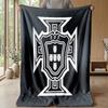 Portugal Football Printed Flannel Blanket Skin Friendly Warm Decorative Throw for Indoor Couch Bed Daily Use